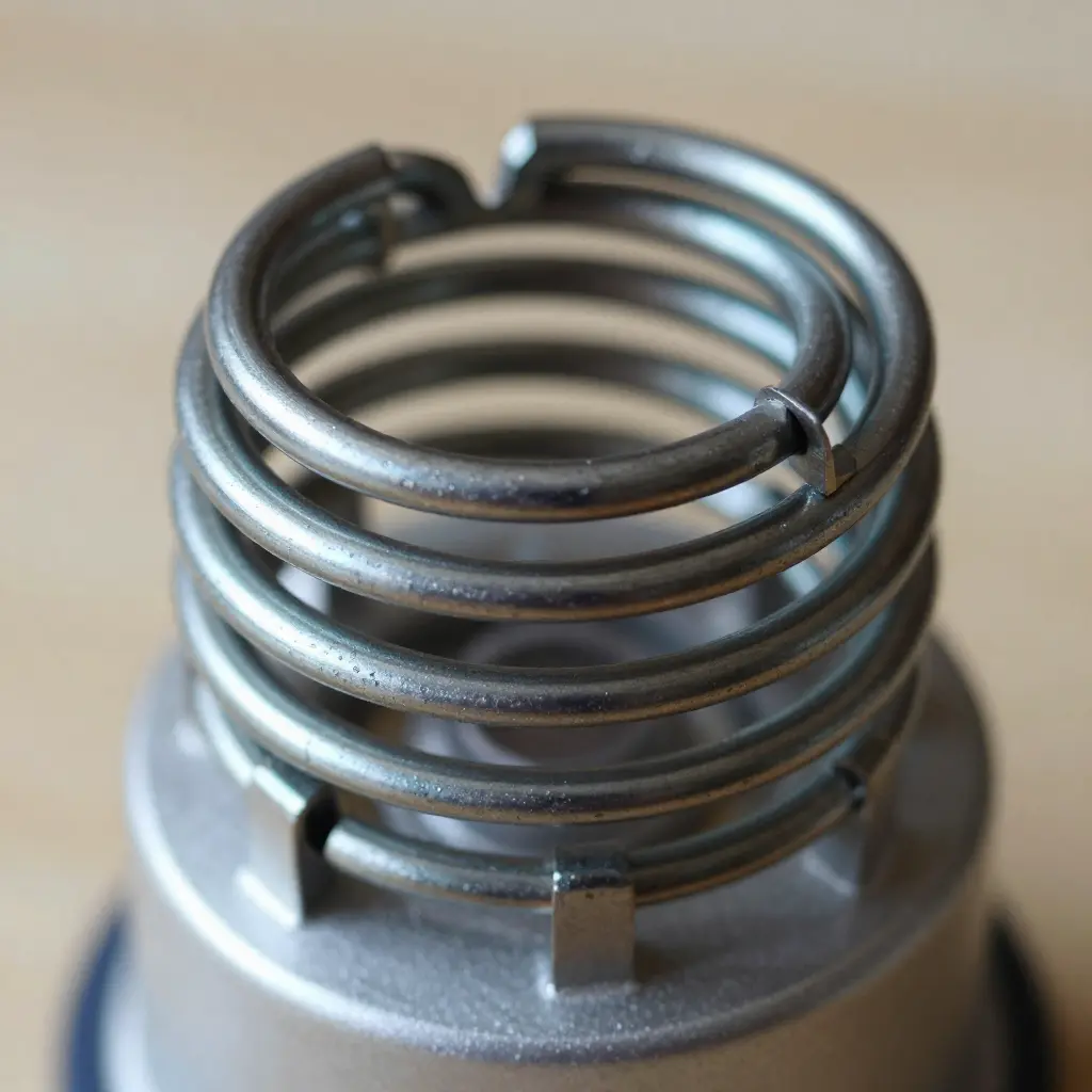 Heating element for small appliances with cyan and amber highlights